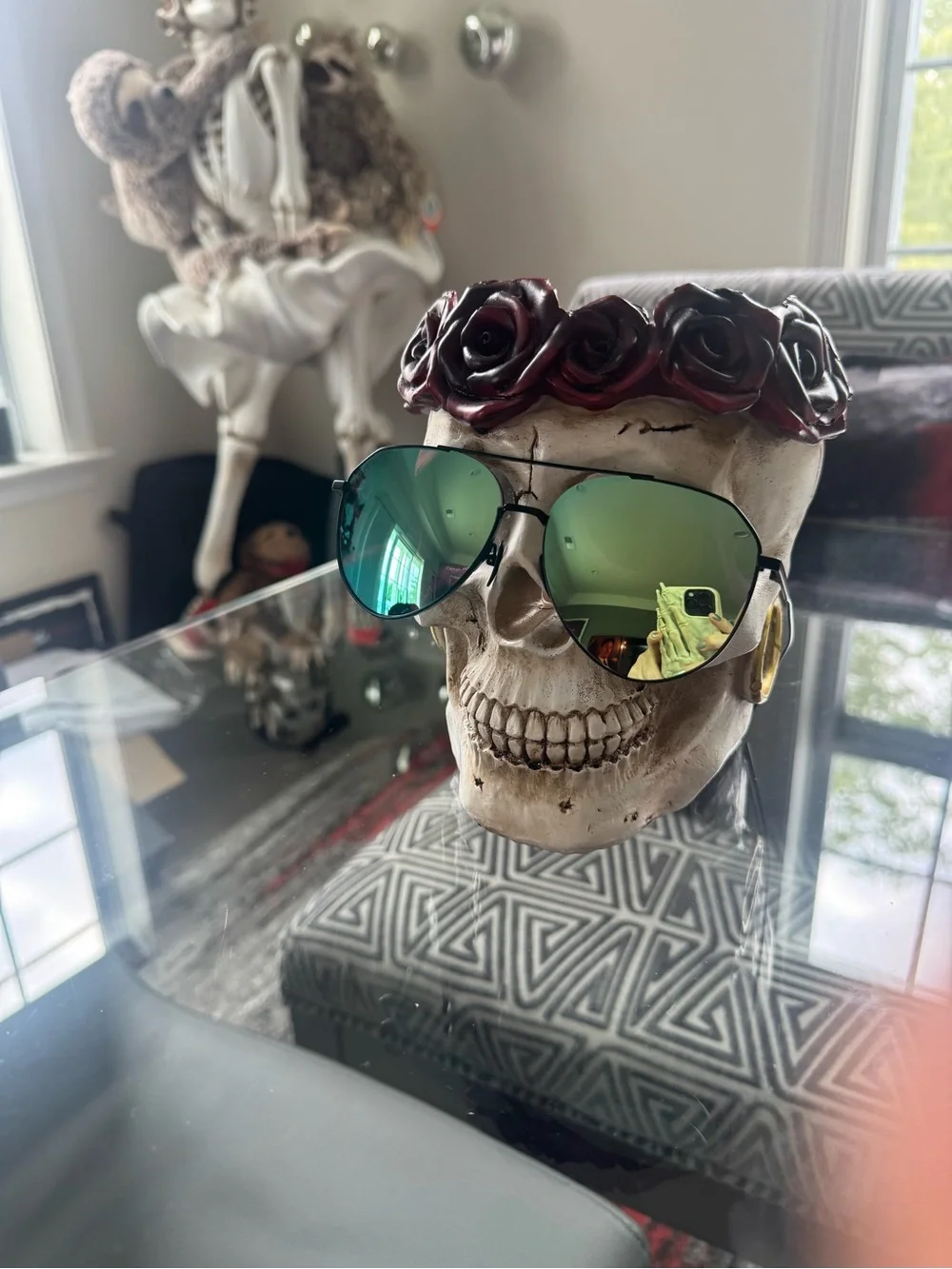 Diff Eyewear Dash Aviator Sunglasses in Green Mirror